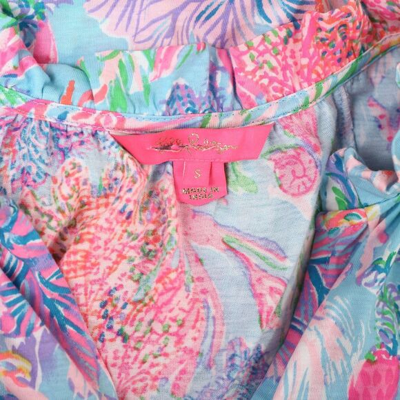 Lilly Pulitzer Malone Mini Dress Ruffle Colorful Printed Cotton Swing S 282437 - Picture 11 of 11